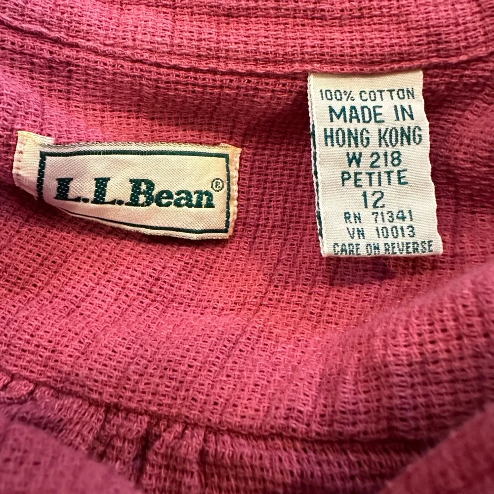 LL Bean‎ Pink Button Up Dress Belted